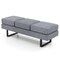Costway Waiting Room Bench Seating with Metal Frame Leg Upholstered Reception Bench Grey